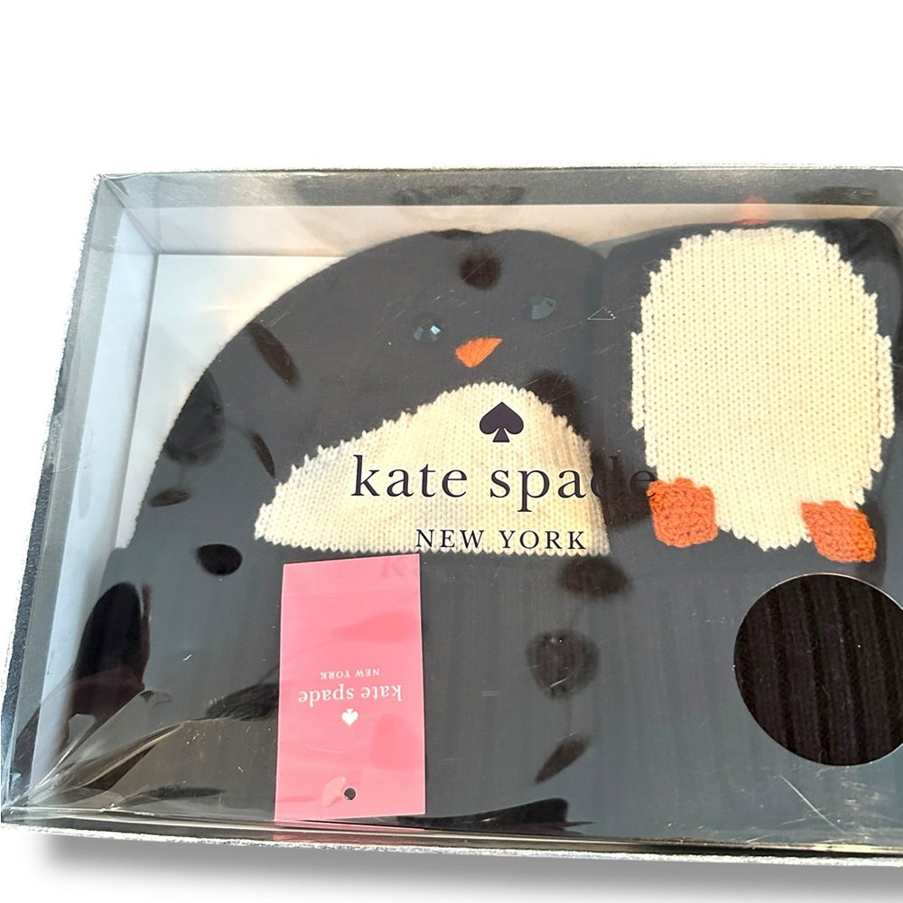 Kate Spade New York Penguin Beanie and Mittens Gift Box Set